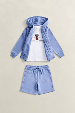 GANT Kinder Boys Set mit Sweatjacke, T-Shirt und Sweathose (98) Blau