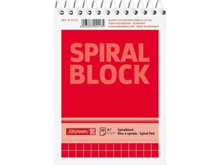 BRUNNEN Spiralblock A7 60g 50 blad Rutat - Lyreco - Kontorsmaterial - Block och anteckningsböcker - Spiralblock
