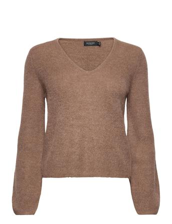 Sltuesday V-Neck Jumper Ls Pulllover Brun Soaked In Luxury