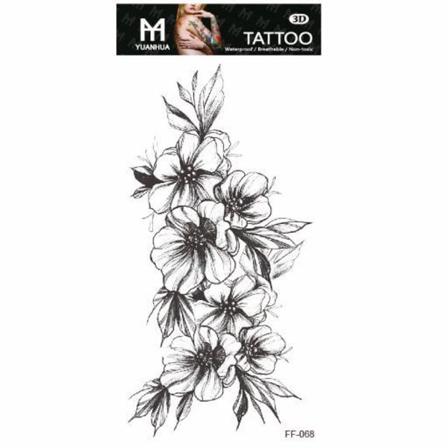 Tillfällig Tatuering 19 X 9cm - 6 Stycken Malvablommor