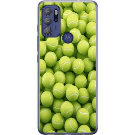 Kompatibel Mobilcover til Motorola Motorola Moto G60S Mønster af grønne tennisbolde i høj detalje, sporty motiv med gentagende tekstur og stærke f