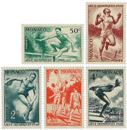 Monaco 1948 - YT 319-323 - Postfrisk