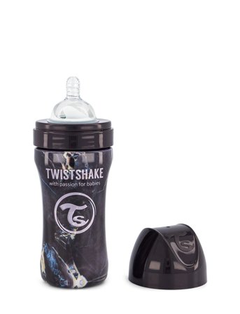 Twistshake Twistshake Anti-Colic Stainless Steel 330Ml Marble Black - Black - ONE SIZE