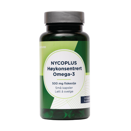 Nycoplus 500 mg høykonsentrert omega-3 kapsler, 500 mg, 120 kapsler