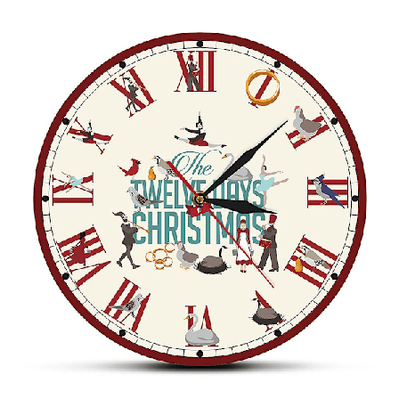 Glædelig Jul Kunstvæg ur Julemanden Romersk Julegave