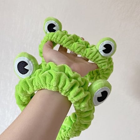 2 stk. Frø Spa Pandebånd Bredskyggede Elastiske Makeup Hårbånd Skridsikre Vaske Ansigt Bløde Hår Omviklinger til Kvinder Piger Brusebad Sport 