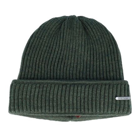 Stetson - Grön cuff Beanie - Beanie Merino Wool Green Cuff @ Hatstore