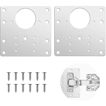 2 stk skap hengsel reparasjonsbraketter, hengsel reparasjonsplate med skruer, møbel hengsel reparasjonssett, for tremøbler, kjøkken, skap