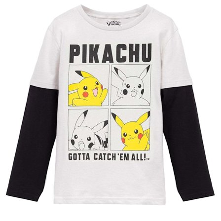 Pokemon Boys Pikachu Long-Sleeved Skater Top 5-6 år Grå