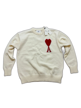 Vit stickad tröja från Ami