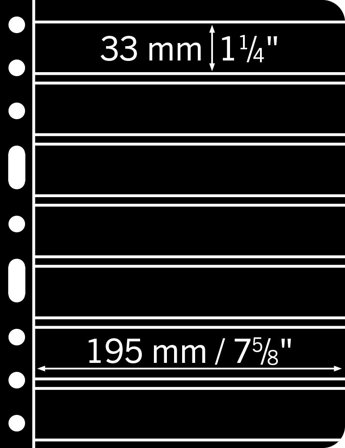 VARIO lommer - 7 Striber - Sort - Pakke med5 stk.,fra Leuchtturm