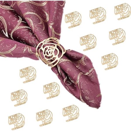 Guld Servietring 12PCS Jule Serviet Holdere Serviet Ring Serviet