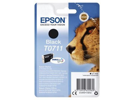 Epson T0711 - svart - original - blekkpatron