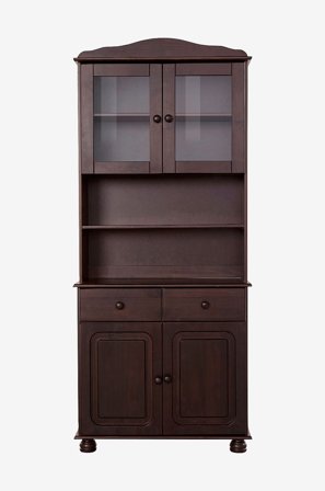 Loft24 - Buffet med 2 døre, 2 glasdøre og 2 skuffer Mette - Brun - Skabe - Fra Homeroom