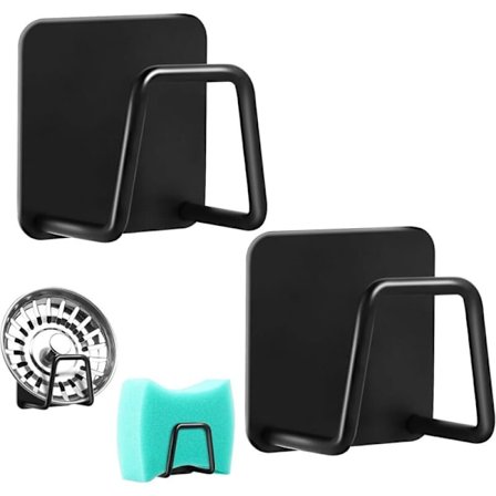 St Svampeholder 304 Rustfrit Stål Opvaskemaskine Svampehænger Selvklæbende - Vask Trådkurv Opbevaring Afløb Uden Huller