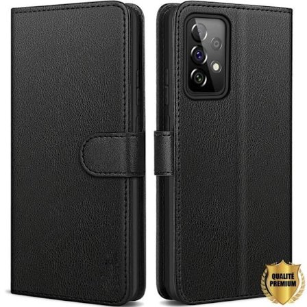 Coque - Samsung - A72 - Plånbok - Magnetisk Lock - Svart
