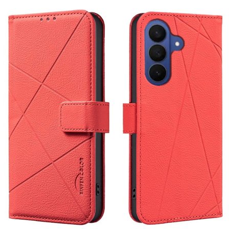 BINFEN Samsung Galaxy S26+ Plånboksfodral Konstläder RFID - Röd