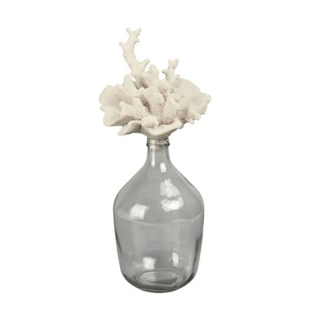 Lasipullo korallikannella, 65 cm, läpinäkyvä beige