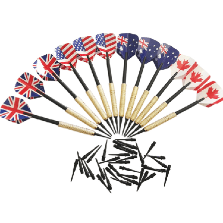 12 stk. Professionelt Soft Tip Dart Sæt med ekstra tip