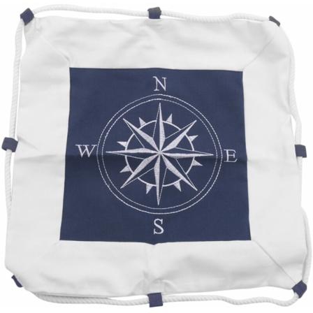 Välimeren navigointi merikalusteet Sea Marine Pillow Canvas kompassiin kirjonta tyynyliina-sininen