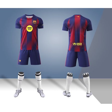 2526 Barcelona Hjemmebanetrøje, sæt til børn og voksne med sokker