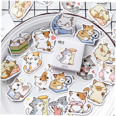 Kissan tarra tytöille, muistikirja, kawaii-koristelu sänkyyn, kirjaan, peiliin, kynään, päiväkirjan koristeluun, japanilainen toimistotarvike, tarrat,