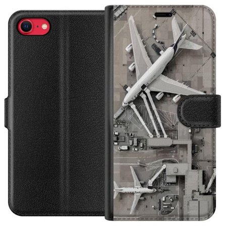 Kompatibelt Lommeboketui til Apple Apple iPhone 8 Flyplass fra oven med store passasjerfly på tarmac, detaljert luftfartsmotiv perfekt for luftfartse