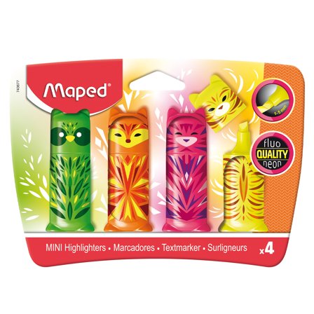 Maped Highlighter Mini Cute Pocket Lot de 4
