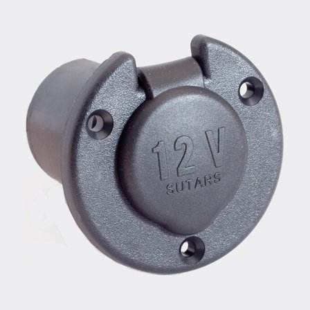 Cigarettuttag Sutars, infällt, runt, 12 V, 16 A