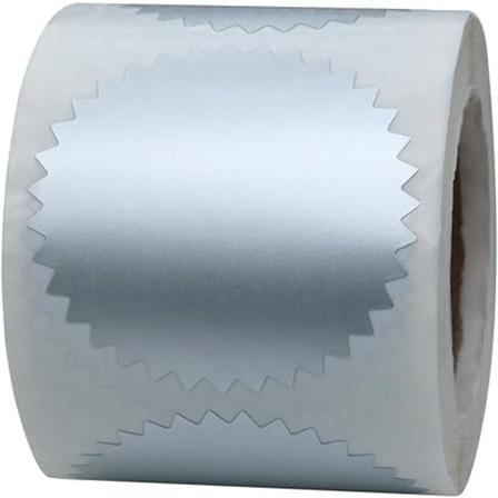 Juridiska präglingsklistermärken för silver (silver) metallisk förseglingslab