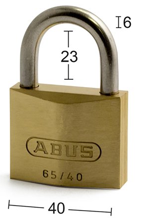 ABUS 65 IB RF Hengelås 40 x 6 x 23 mm, Dør- & vindusbeslag