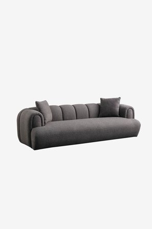 Hanah Home - 3-seters sofa Puffy Plain - Grå - 3-seters sofaer - Fra Homeroom