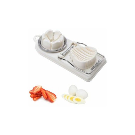 Multifunktionel æggeskærer, bruges til at skære æg, bananer og jordbær (hvid)