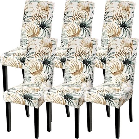 4-pak jule-stolbetræk strækbar aftagelig vaskbar spisestue blomstermønster