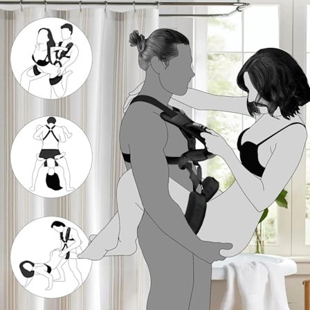 BDSM Bondage Kärleksslingor för Par, Sexgunga Set med Justerbar Rem, Vuxen Sexleksak, Mjuk Plysch Vadderad Matta, Sexleksaker för Begränsning