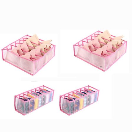 4 st Klädförvaring Garderob Organisatör Fällbar Klädlåda Organisatörer Nät Klädförvaringslådor Synligt Rutnät Garderob Låda Avdelare För Jeans, 