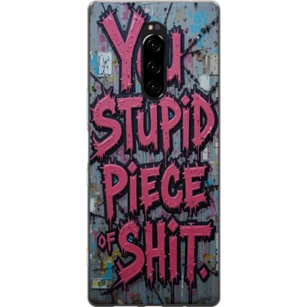 Kompatibel Mobilcover til Sony Xperia 1 Rosa graffititext