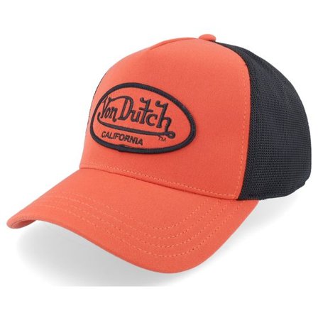 Von Dutch - Röd trucker Keps - Oval Patch Black/Red A-Frame Trucker @ Hatstore