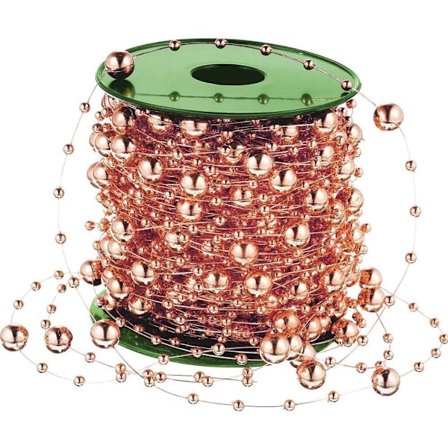 Juletrærperler, 196 fot Plastperletråd Kjede for Perlet Garland Juletrærdekorasjon (Rosa)