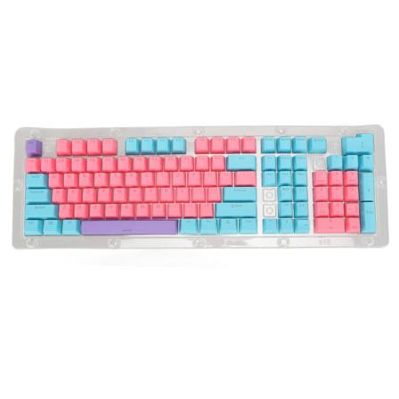 PBT Keyboard Tastaturhætter 2 Farve Sprøjtestøbning Lys Transmission OEM Højde DIY Kombination Tastaturhætter til Mekanisk Tastatur Pink Blå Lilla