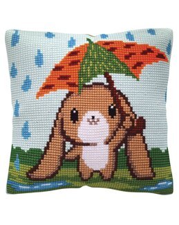 Broderipakke Pute kanin i regnet - Collection D'Art