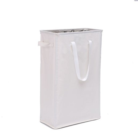 45L Vasketøjskurve med Håndtag (Beige), Foldsbar Slank Vasketøjskurv