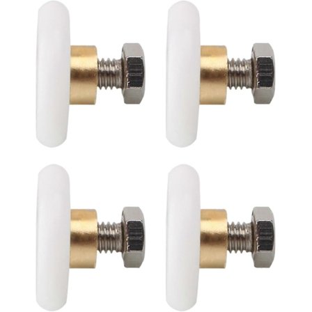 4 Brusekabinedørhjul - Brusekabinedørhjul - Brusehjul - skydedørhjul - Brusekabinehjul - diameter 19 mm - reservedele