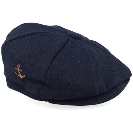 Wild Spirit - Blau flatcap Cap - Anchor Patch Navy Bakerboy Flat Cap @ Hatstore
