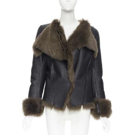 Balenciaga Vintage Pre-owned Leather outerwear , Zwart , Dames , Maat: L Vintage Jassen
