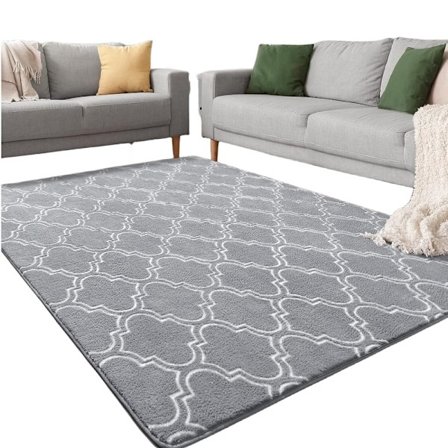 Geometrisk moderne gulvtæppe til soveværelse, 2,6x3,9 fod memory foam indendørs tæppe, til stue soveværelse dekoration til familie piger børn 