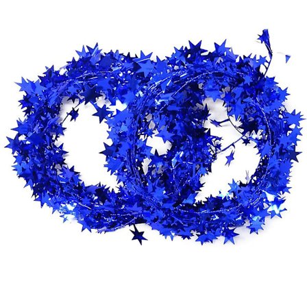 2 rullaa kimaltelevaa tähtipaljetti-nauhaa joulukuuseen, syntymäpäiville, juhliin, juhlakoristeisiin, sininen