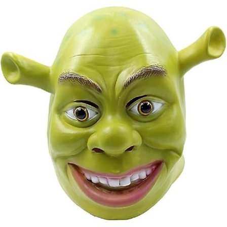Grön Monster Mask Kostym Mask Halloween Cosplay Hel Huvud Grön Vuxen Shrek Mask Latex (FMY)