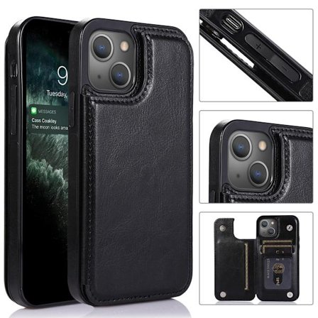iPhone 13 -kotelo lompakolla, musta
