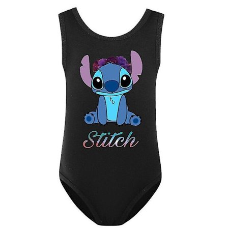 Stitch Børn Piger Monokini Badedragt - Sort Badedragt til Alderen 7-8 År, Hel Badedragt Sort 7-8 År